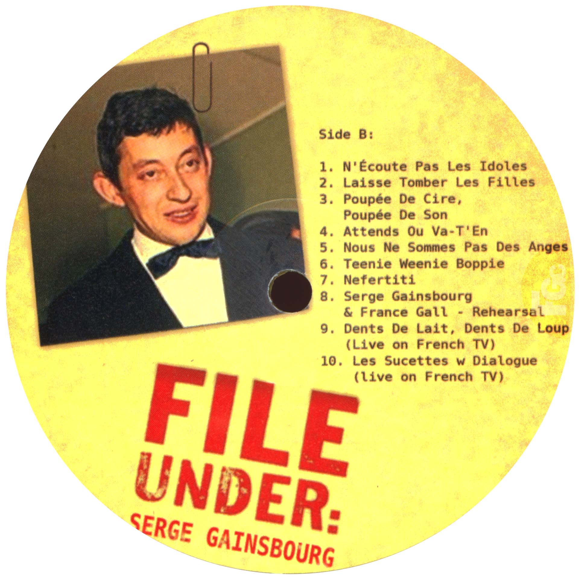 33 tours File Under France Gall Serge Gainsbourg Alain Goraguer 2021 vinyle jaune