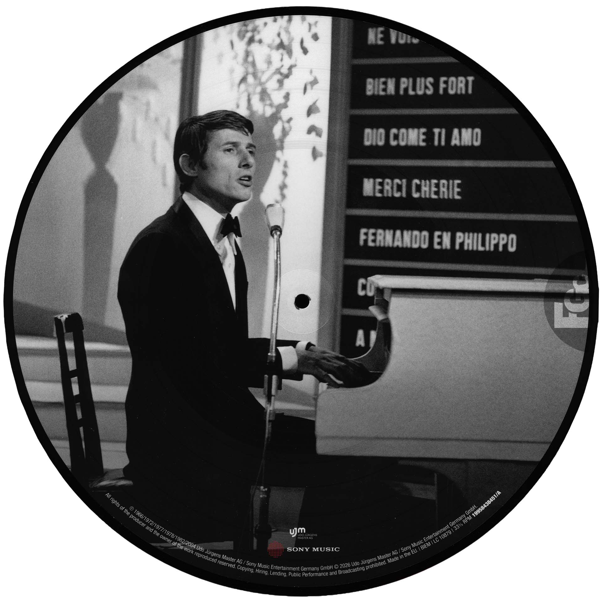 Picture disc Merci Chérie Udo Jürgens Sony 199584384511 2026 photo France Gall Eurovision 1966