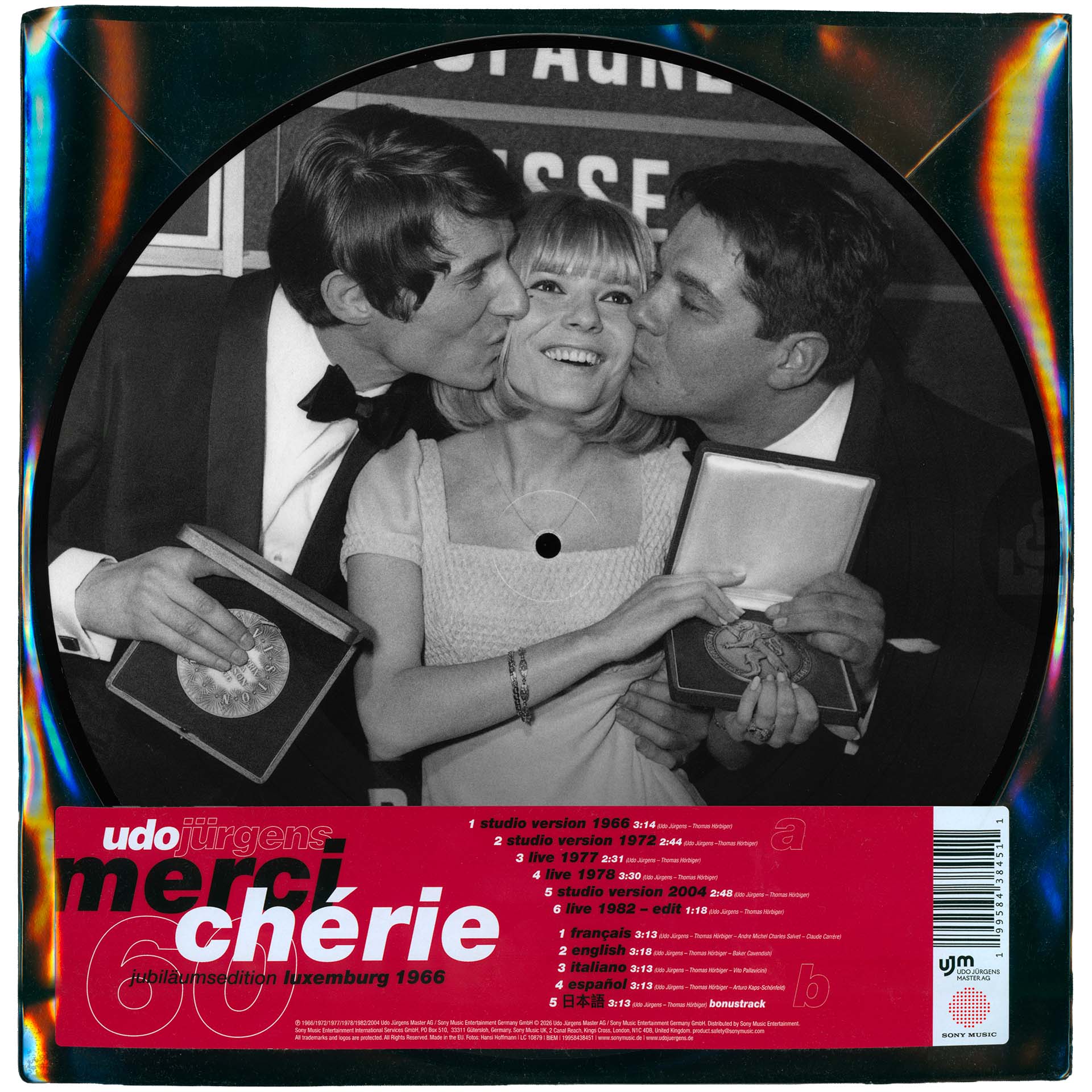 Picture disc Merci Chérie Udo Jürgens Sony 199584384511 2026 photo France Gall Eurovision 1966
