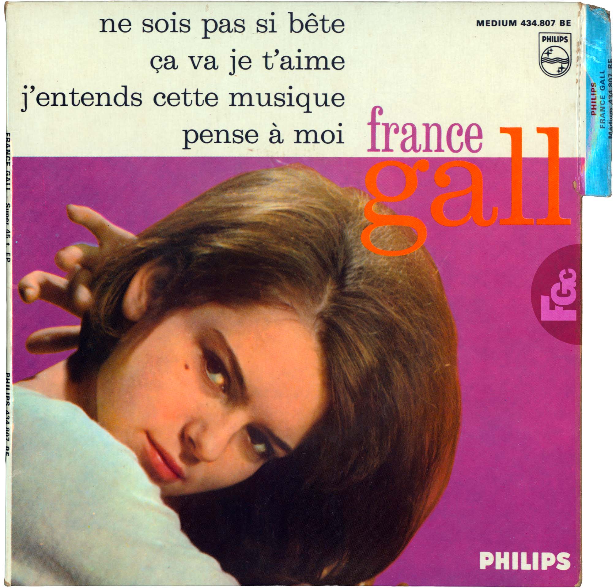 EP Ne sois pas si bête France Gall Philips 1963 languette
