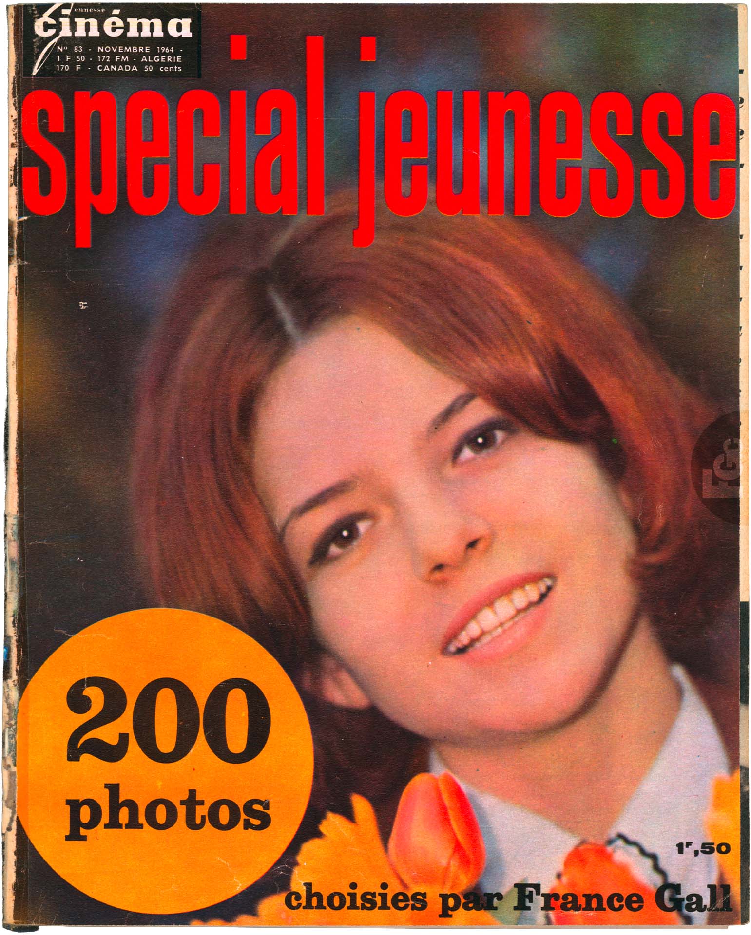 Article Jeunesse Cinéma novembre 1964, France Gall journaliste autoportrait