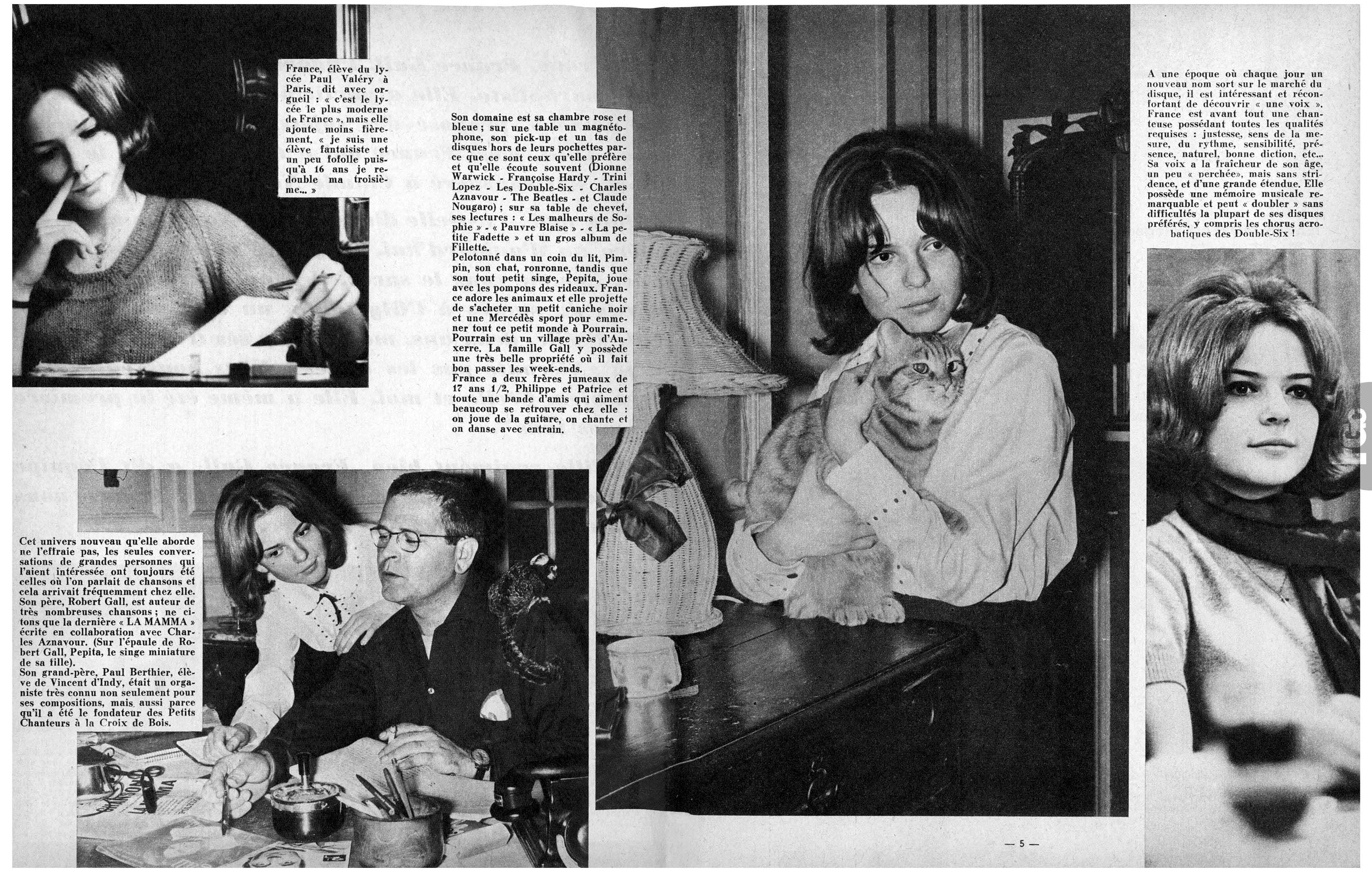 Article Jeunesse Cinéma novembre 1964, France Gall journaliste autoportrait