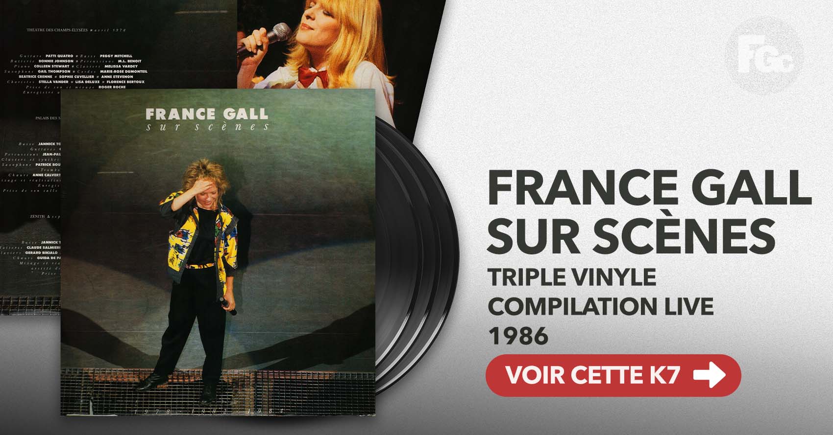 Triple vinyle France Gall sur scènes Apache 242 044 1 1986 compilation live
