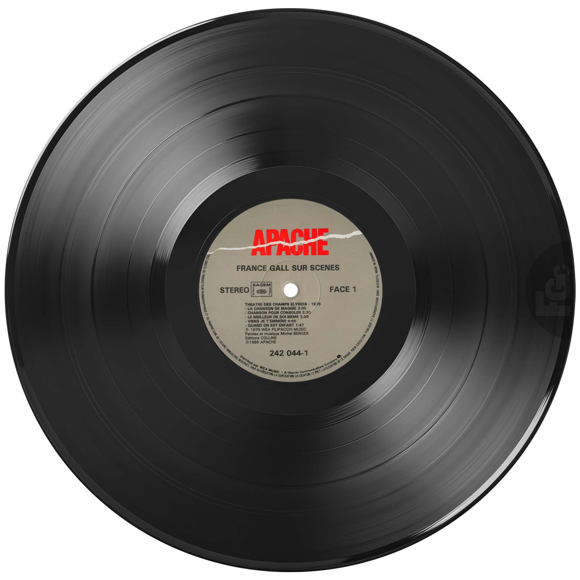 Triple vinyle France Gall sur scènes Apache 242 044 1 1986 compilation live