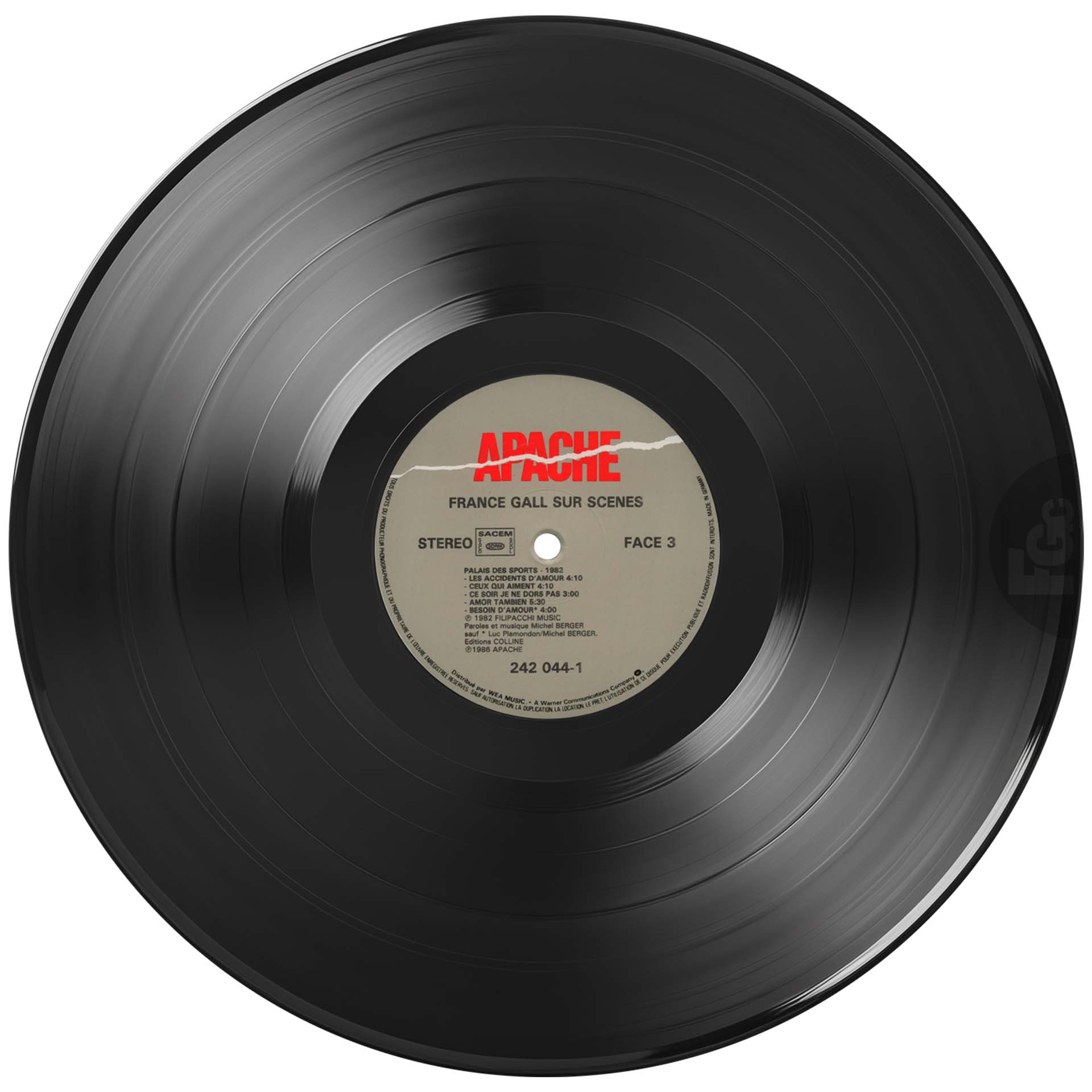 Triple vinyle France Gall sur scènes Apache 242 044 1 1986 compilation live