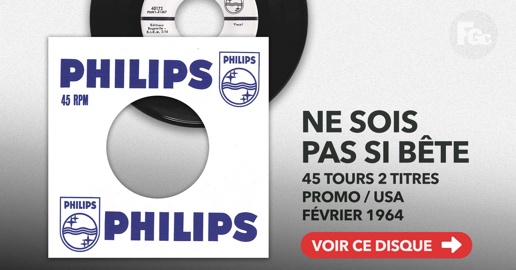 45 tours promo Ne sois pas si bête France Gall Philips 40172 USA 1964