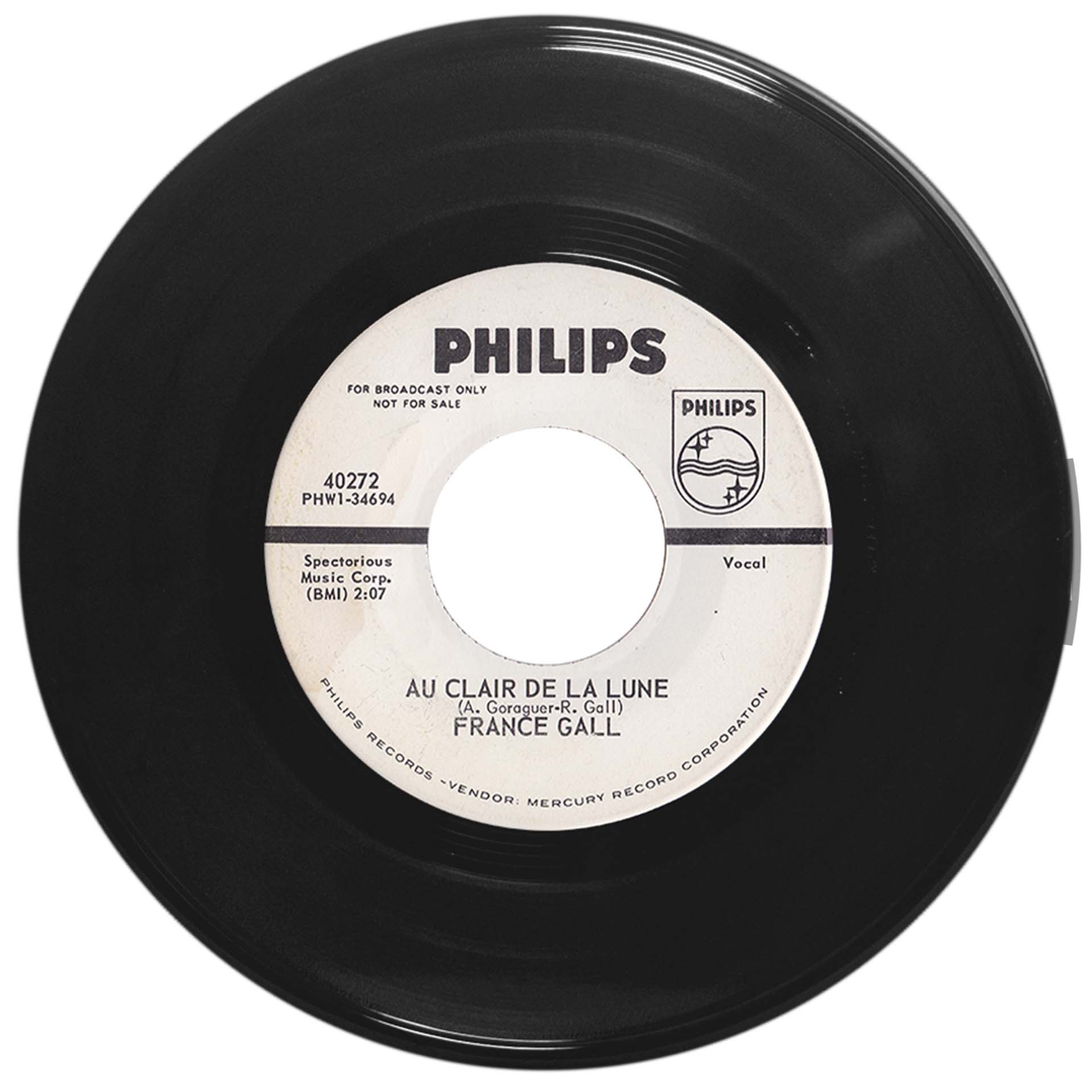 45 tours promo Sacré Charlemagne France Gall Philips 40272 USA 1965