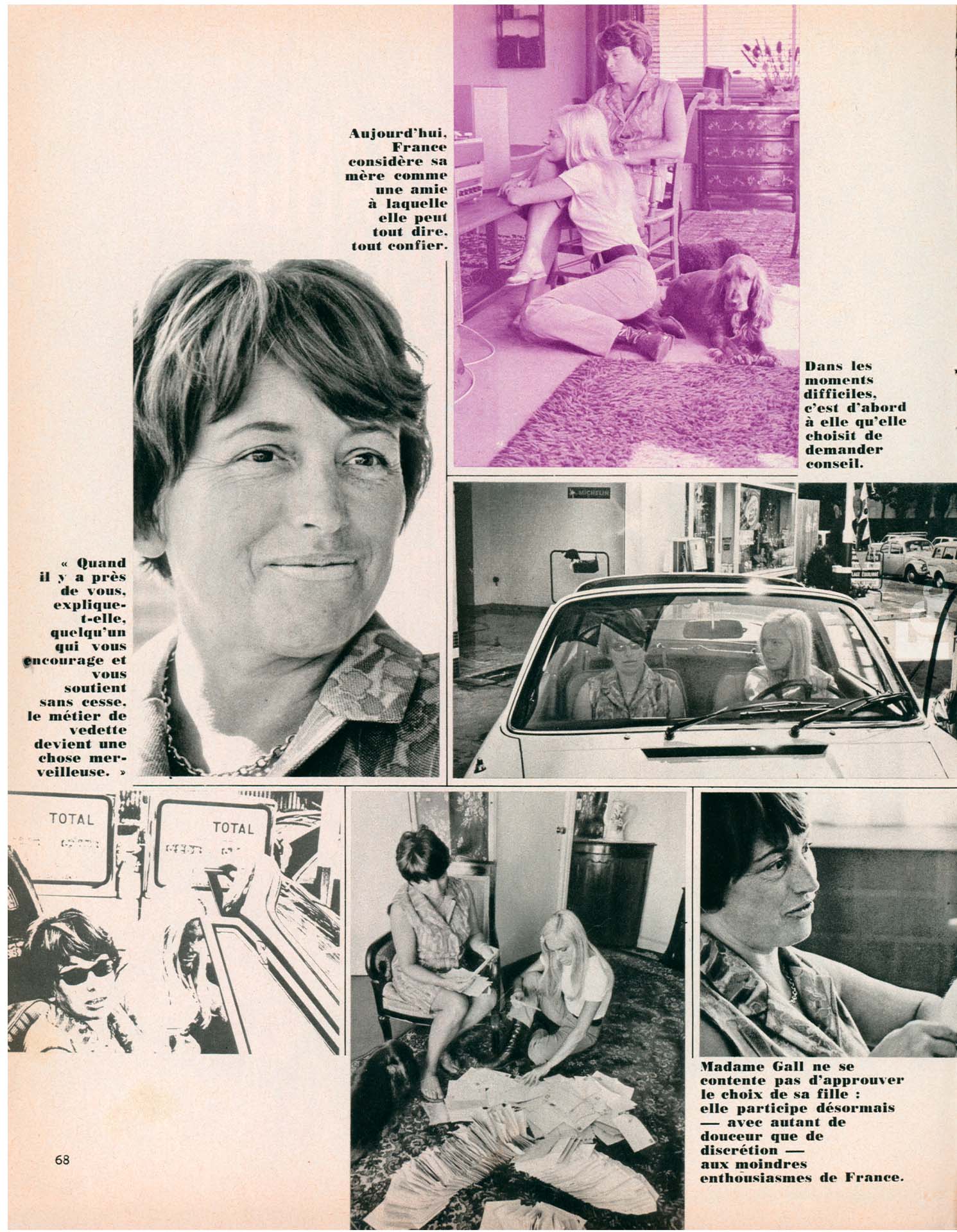 Article Mlle Âge tendre novembre 1968, France Gall ma mère et moi