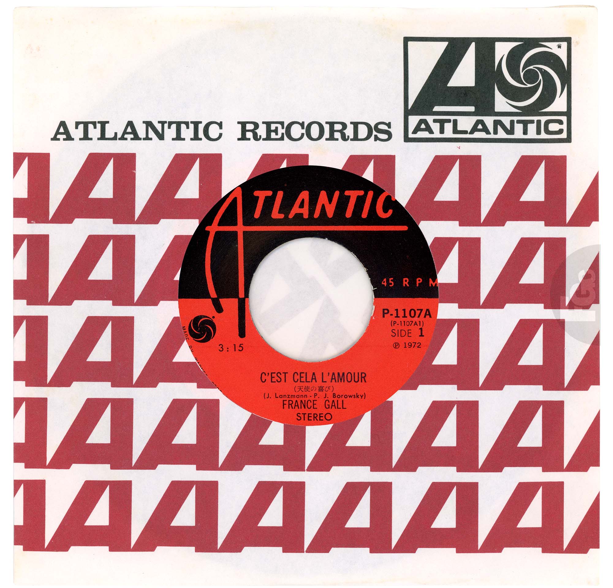 45 tours C'est cela l'amour France Gall Atlantic P-1107A Japon 1972