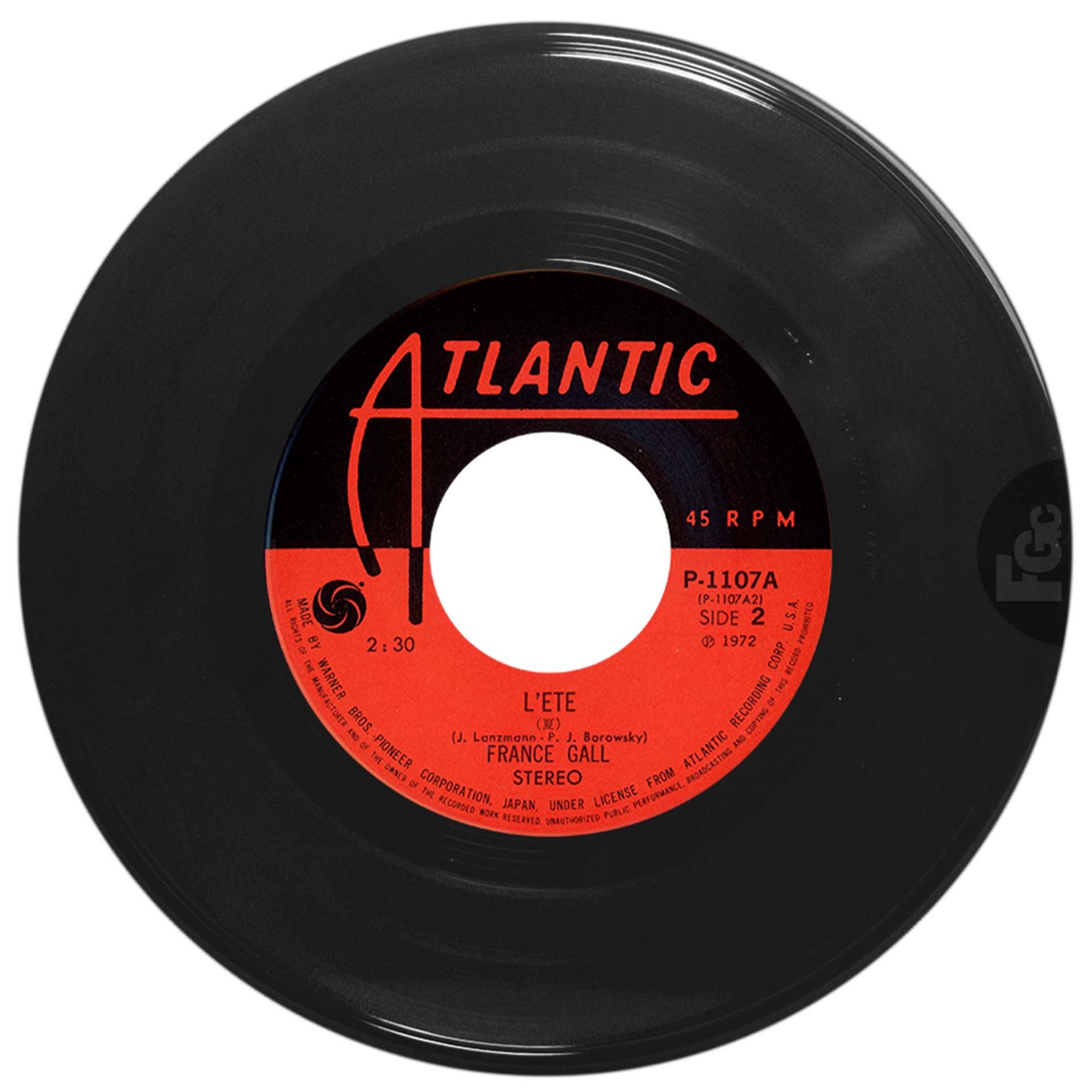 45 tours C'est cela l'amour France Gall Atlantic P-1107A Japon 1972