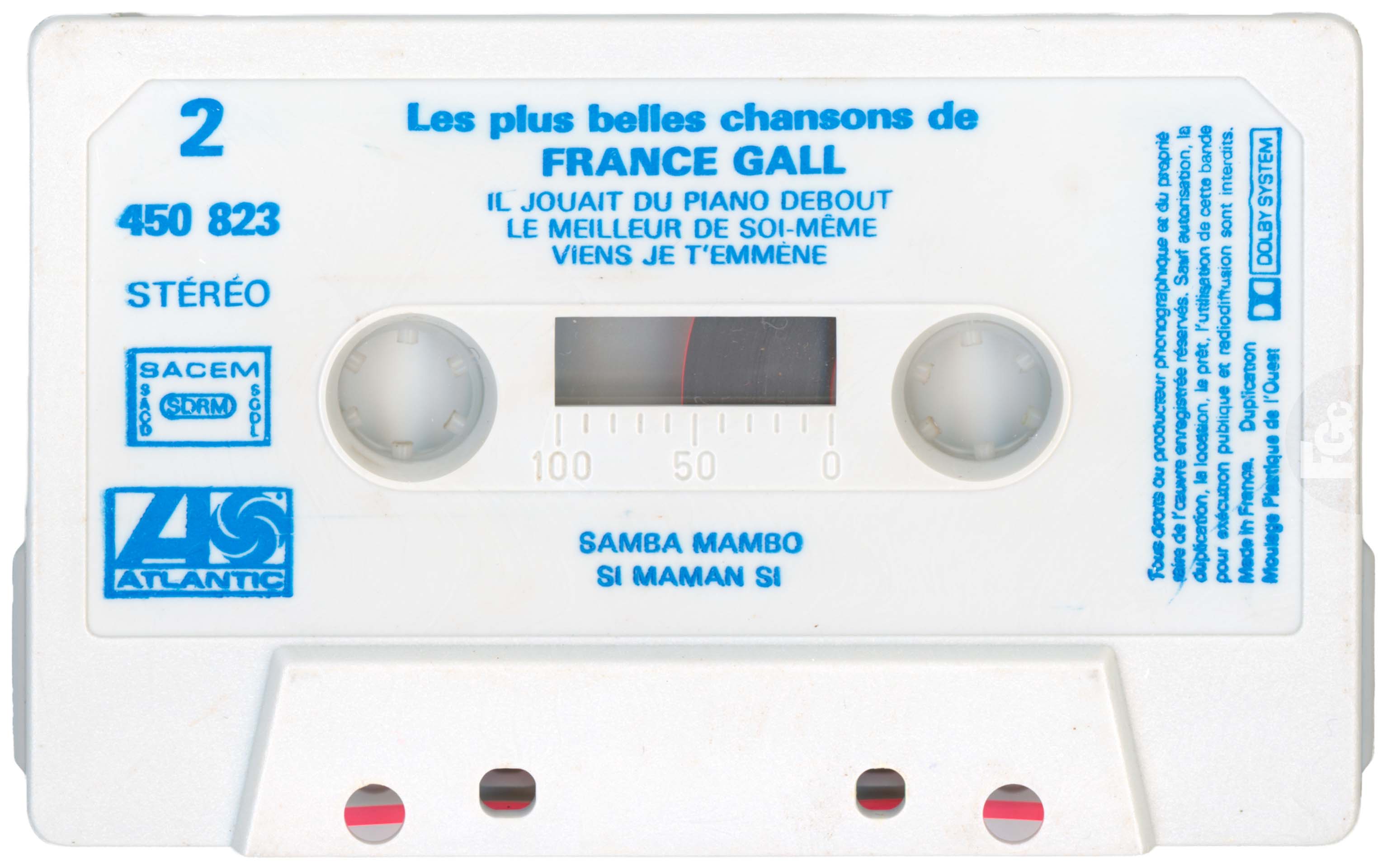 Cassette Les plus belles chansons France Gall WEA 450823 1982 édition blanche