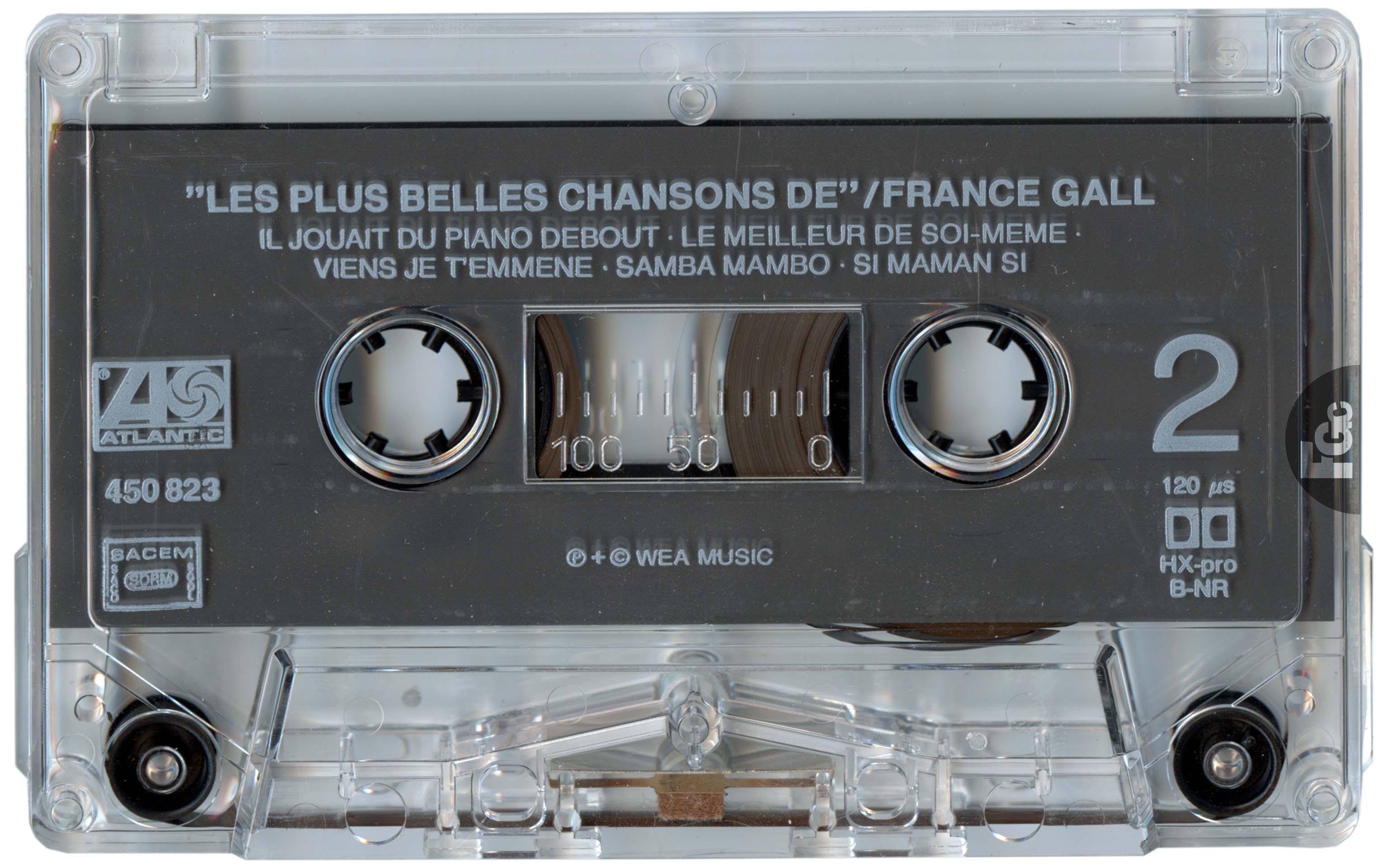 Cassette Les plus belles chansons France Gall WEA 450823 1982 édition noire transparente