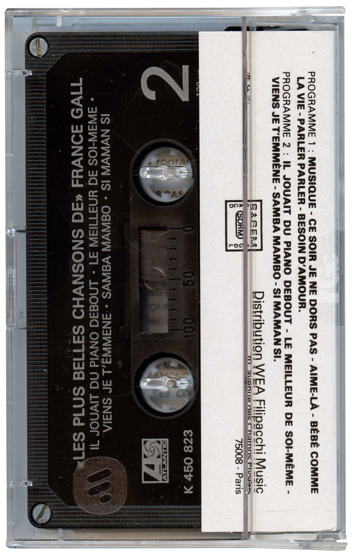 Cassette Les plus belles chansons France Gall WEA K 450 823 1982 édition noire