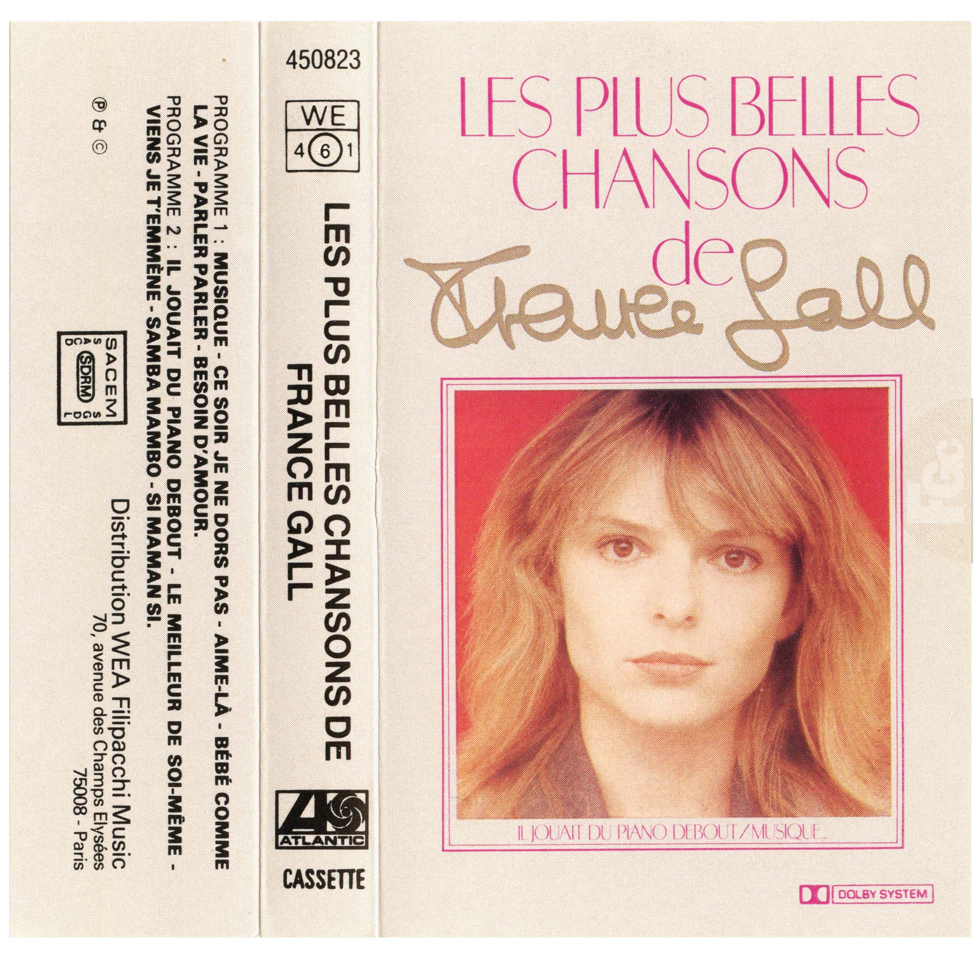 Cassette Les plus belles chansons France Gall WEA K 450 823 1982 édition noire