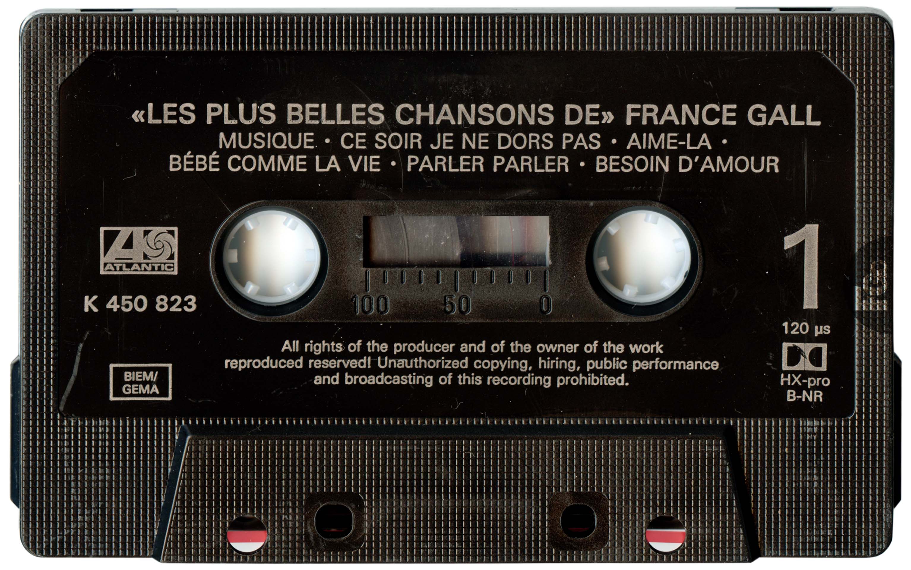 Cassette Les plus belles chansons France Gall WEA K 450 823 1982 édition noire