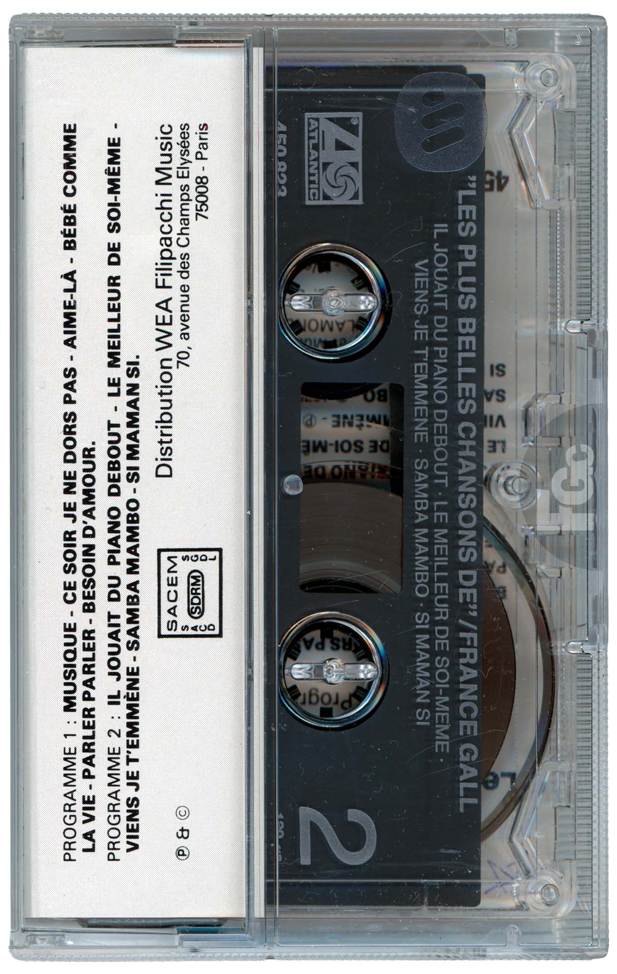 Cassette Les plus belles chansons France Gall WEA 450823 1982 édition noire transparente