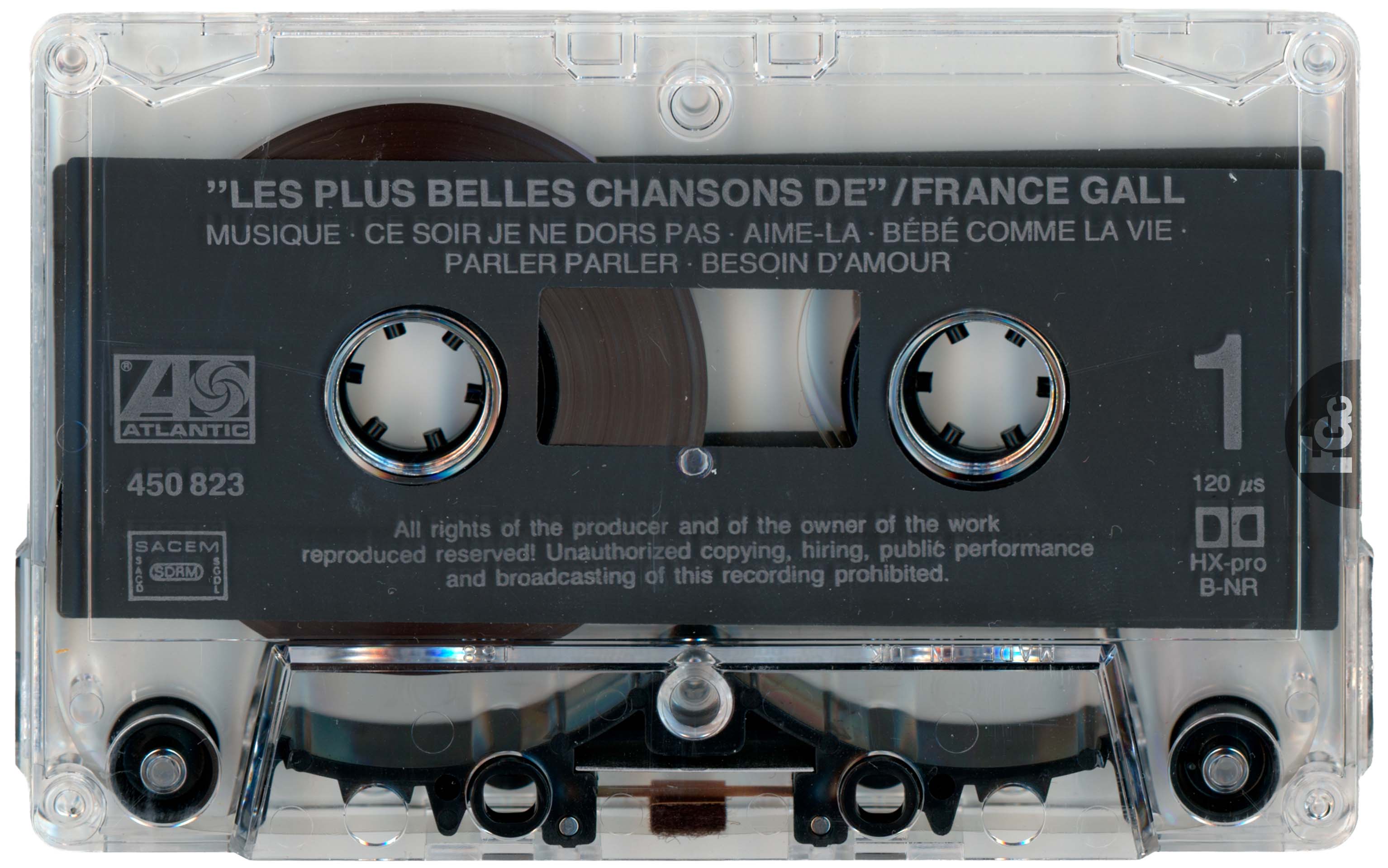 Cassette Les plus belles chansons France Gall WEA 450823 1982 édition noire transparente