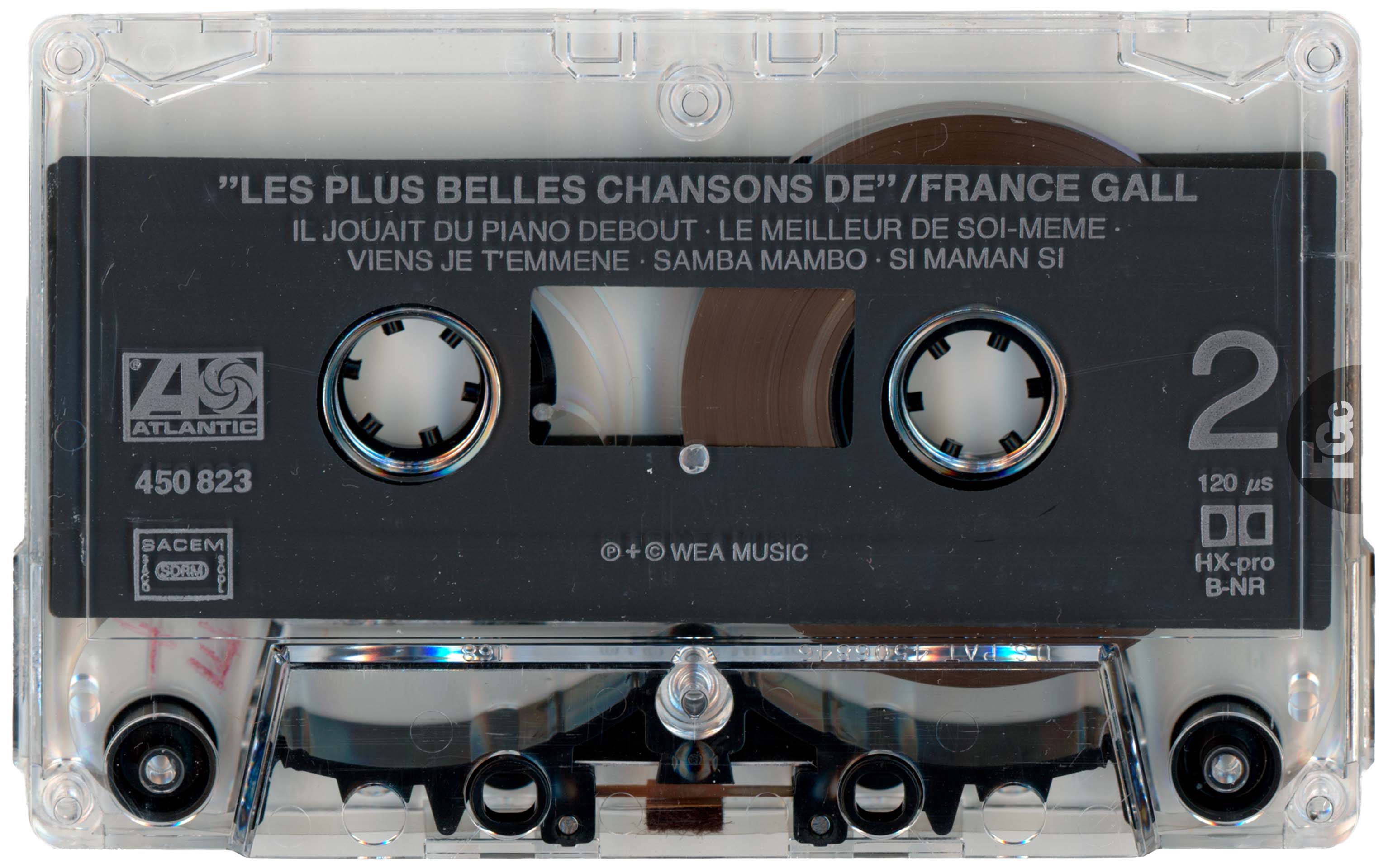 Cassette Les plus belles chansons France Gall WEA 450823 1982 édition noire transparente