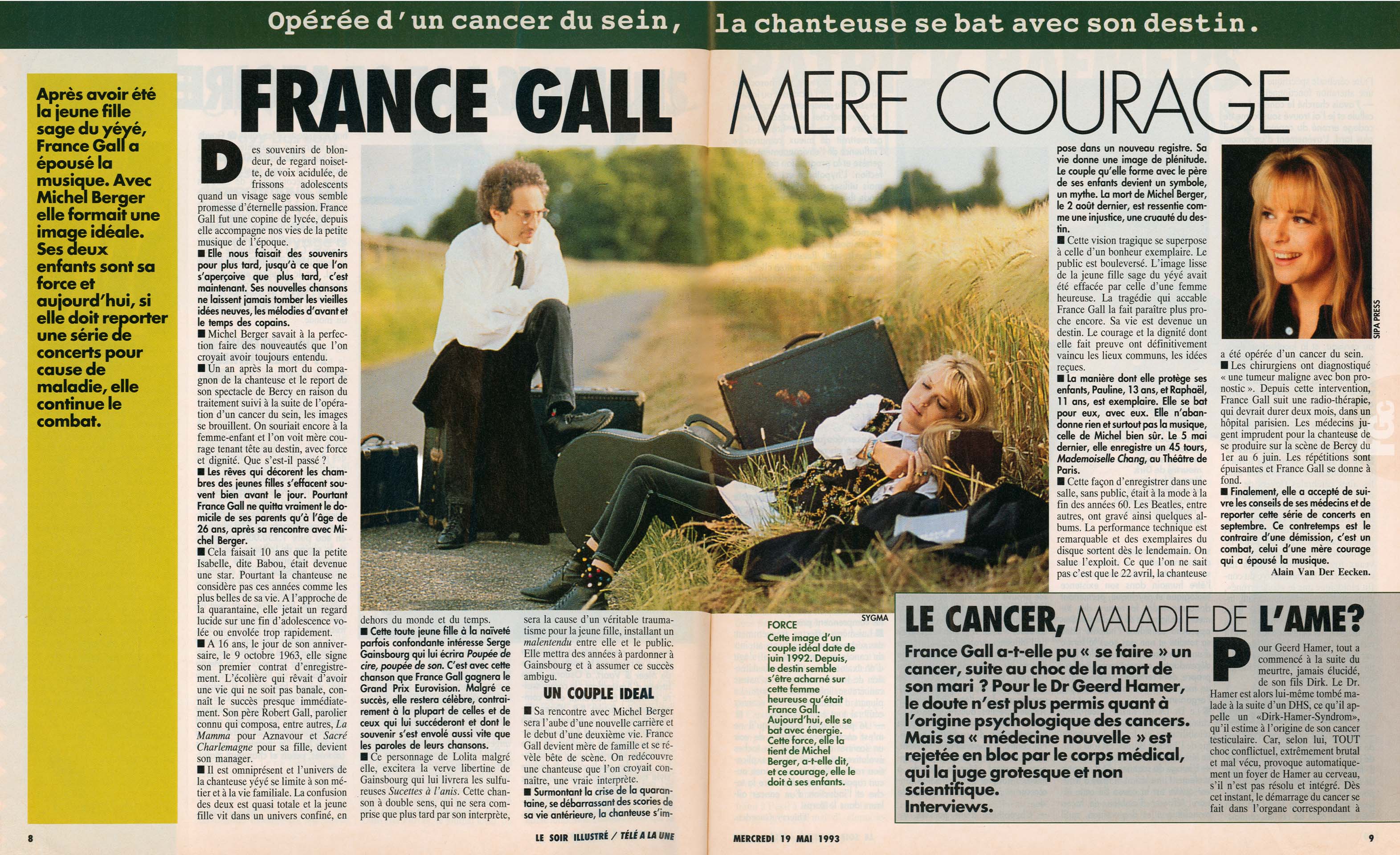 Article Le Soir Illustré 1993, France Gall mère courage