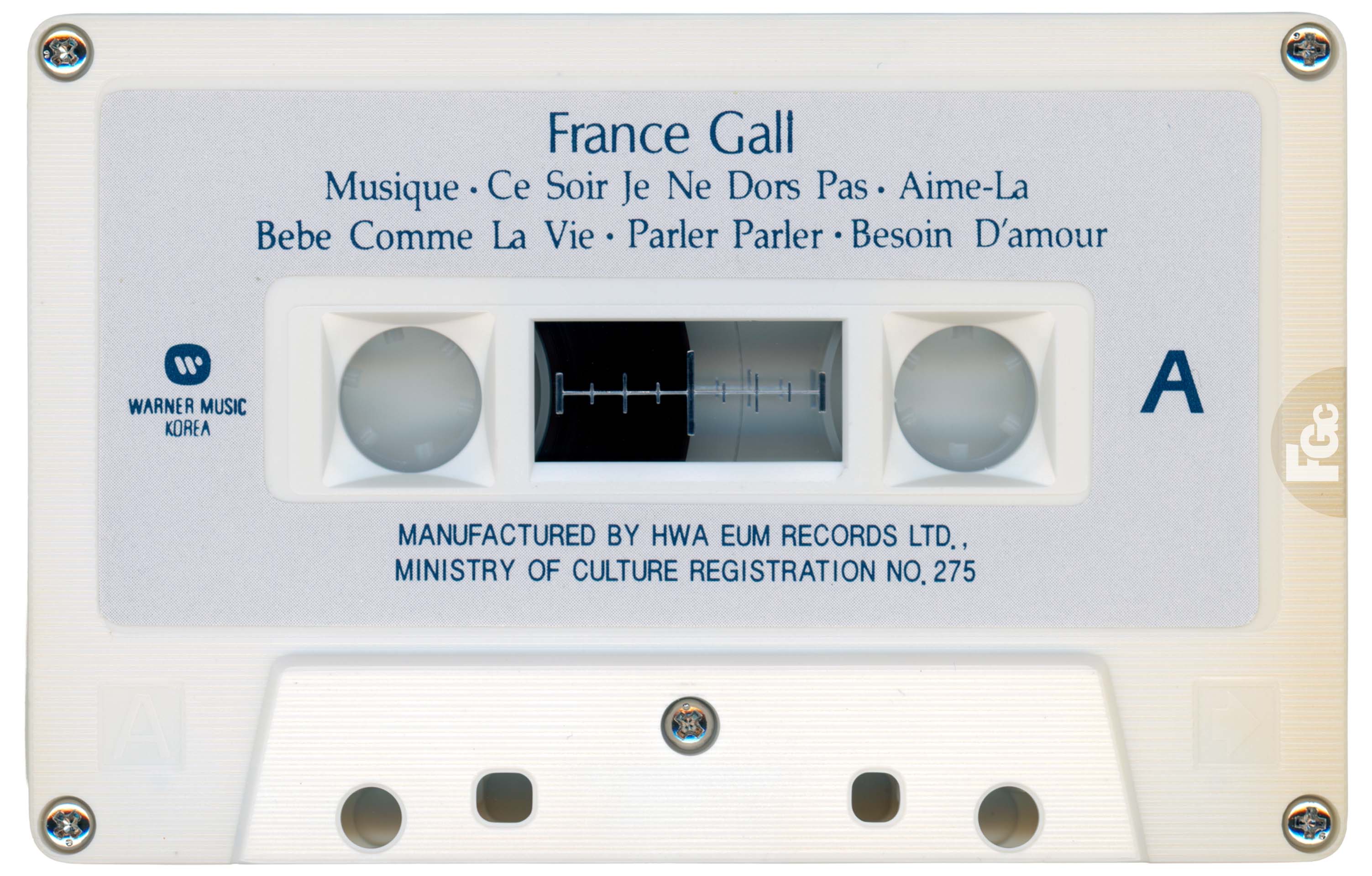 Cassette Les plus belles chansons France Gall WEA Corée 1993 Warner Music Korea