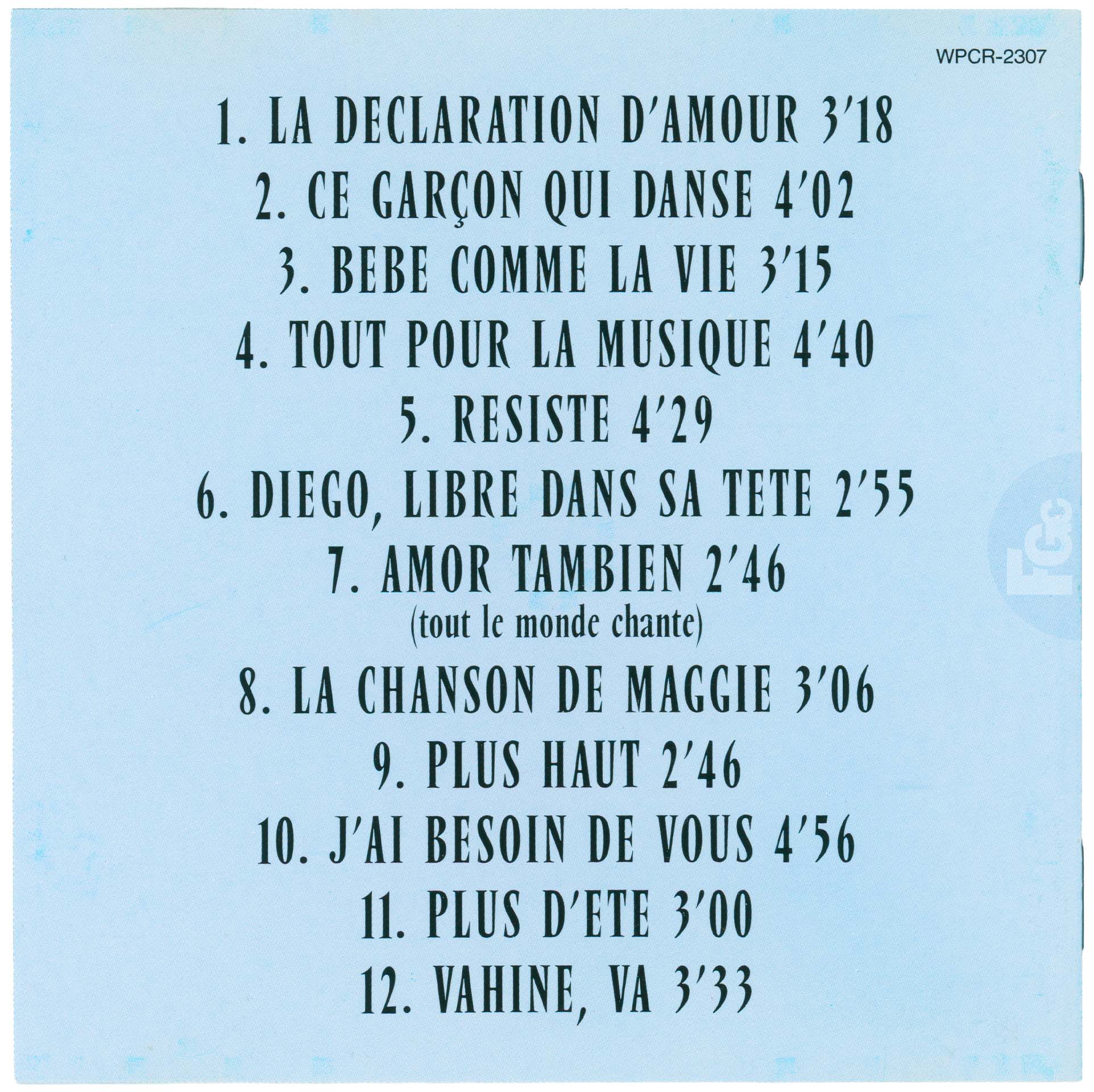 CD Passionnément France Gall WEA Apache WPCR 2307 Japon 1998 compilation