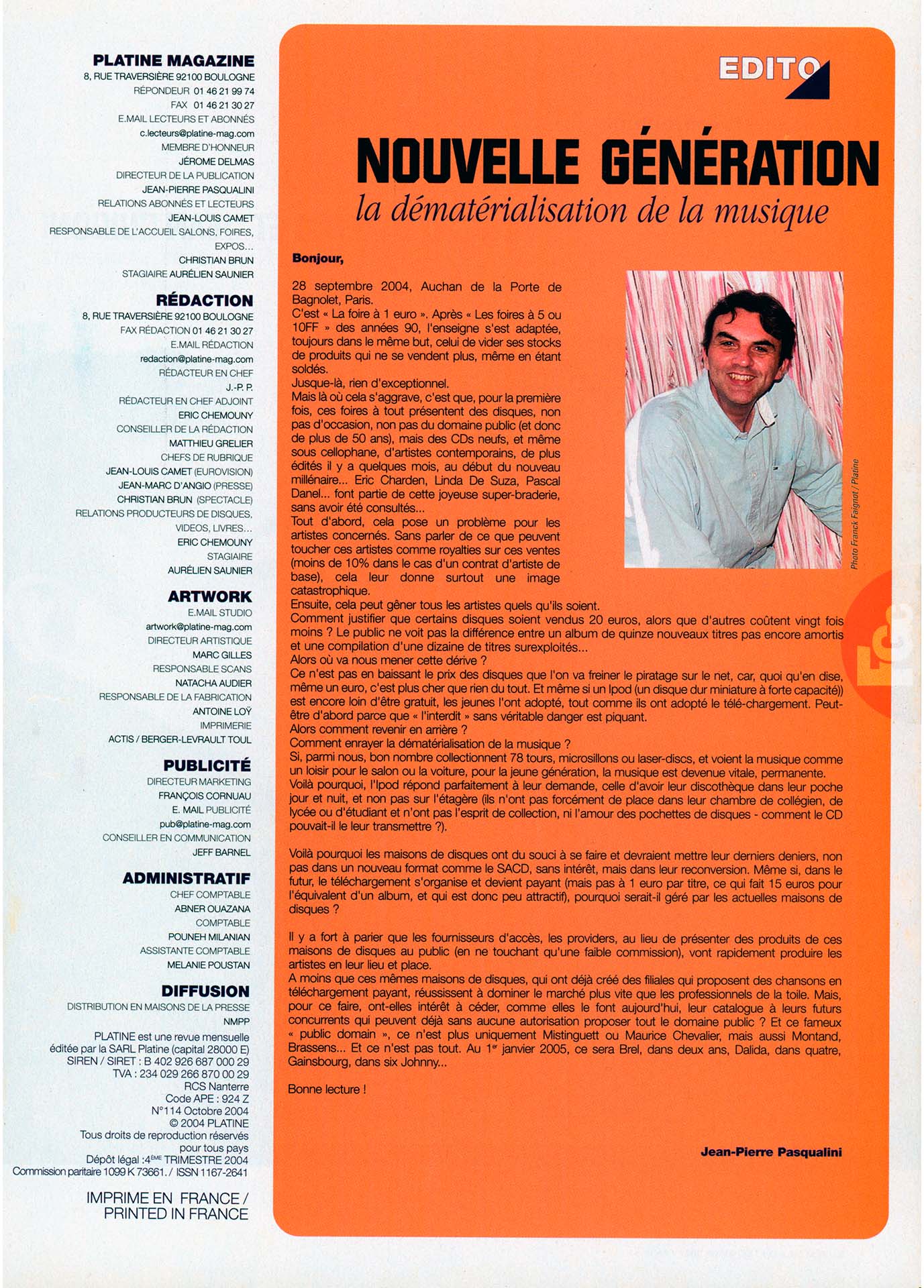 Interview France Gall Platine octobre 2004, Les tours de FranceInterview France Gall Platine octobre 2004, Les tours de France