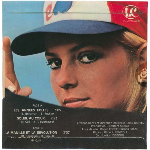 France Gall, 45 tours Les années folles, La Compagnie EP 104, 1969, rondelle bleue et blanche