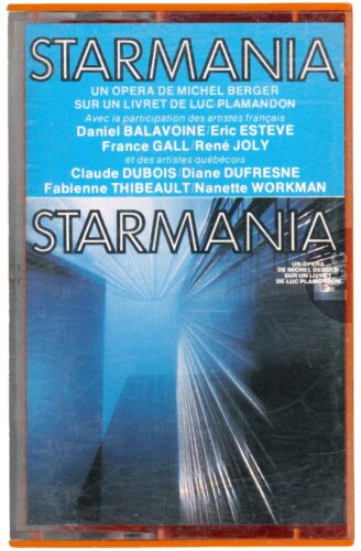 La cassette Starmania WEA 466 080 (fin 1978), coque et boîtier orange, première édition sans Besoin d'amour.