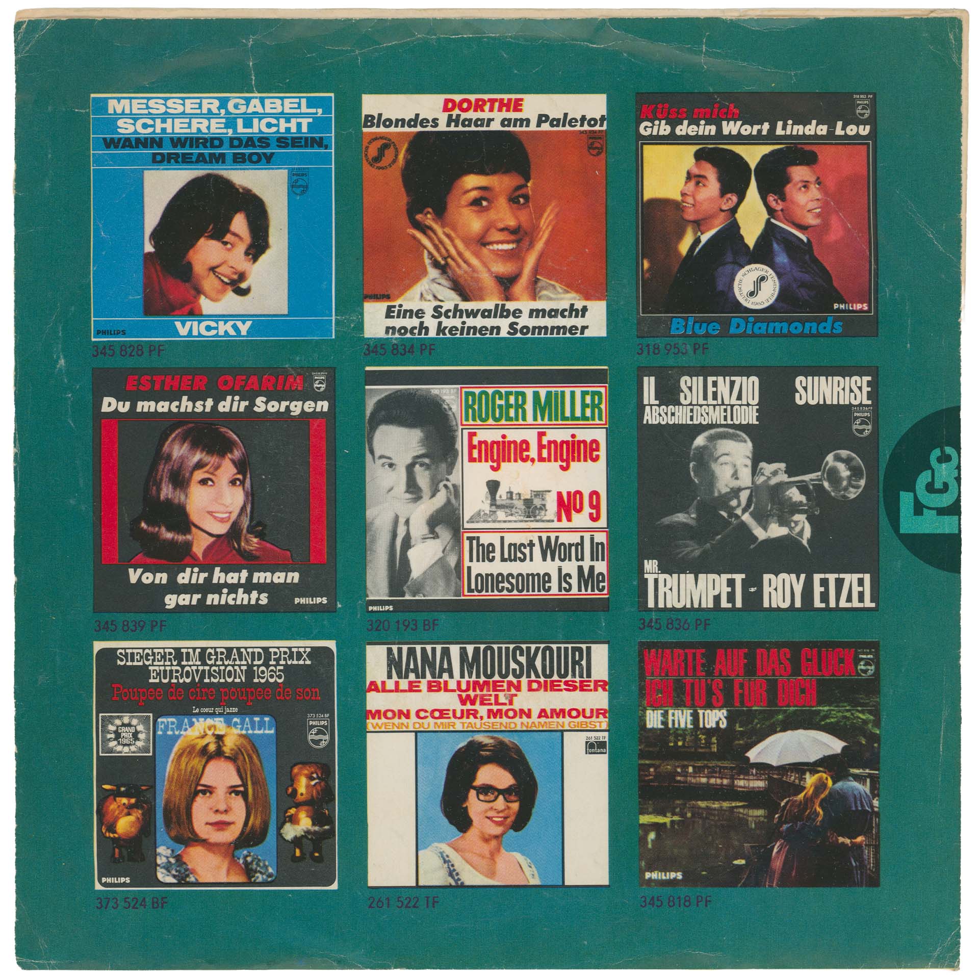 Le 45 tours allemand de Poupée de cire poupée de son de France Gall, Philips 1965