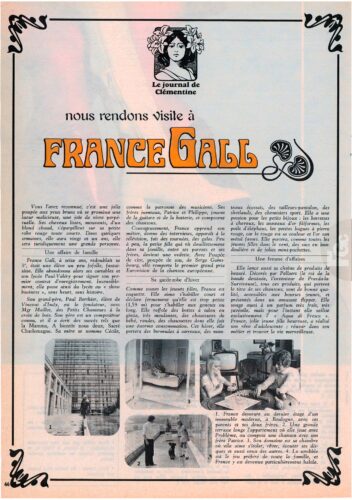 France Gall dans Écho de la mode novembre 1968, reportage mode et beauté.