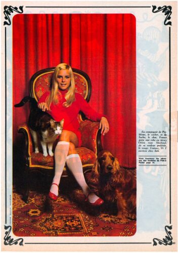 France Gall dans Écho de la mode novembre 1968, reportage mode et beauté.