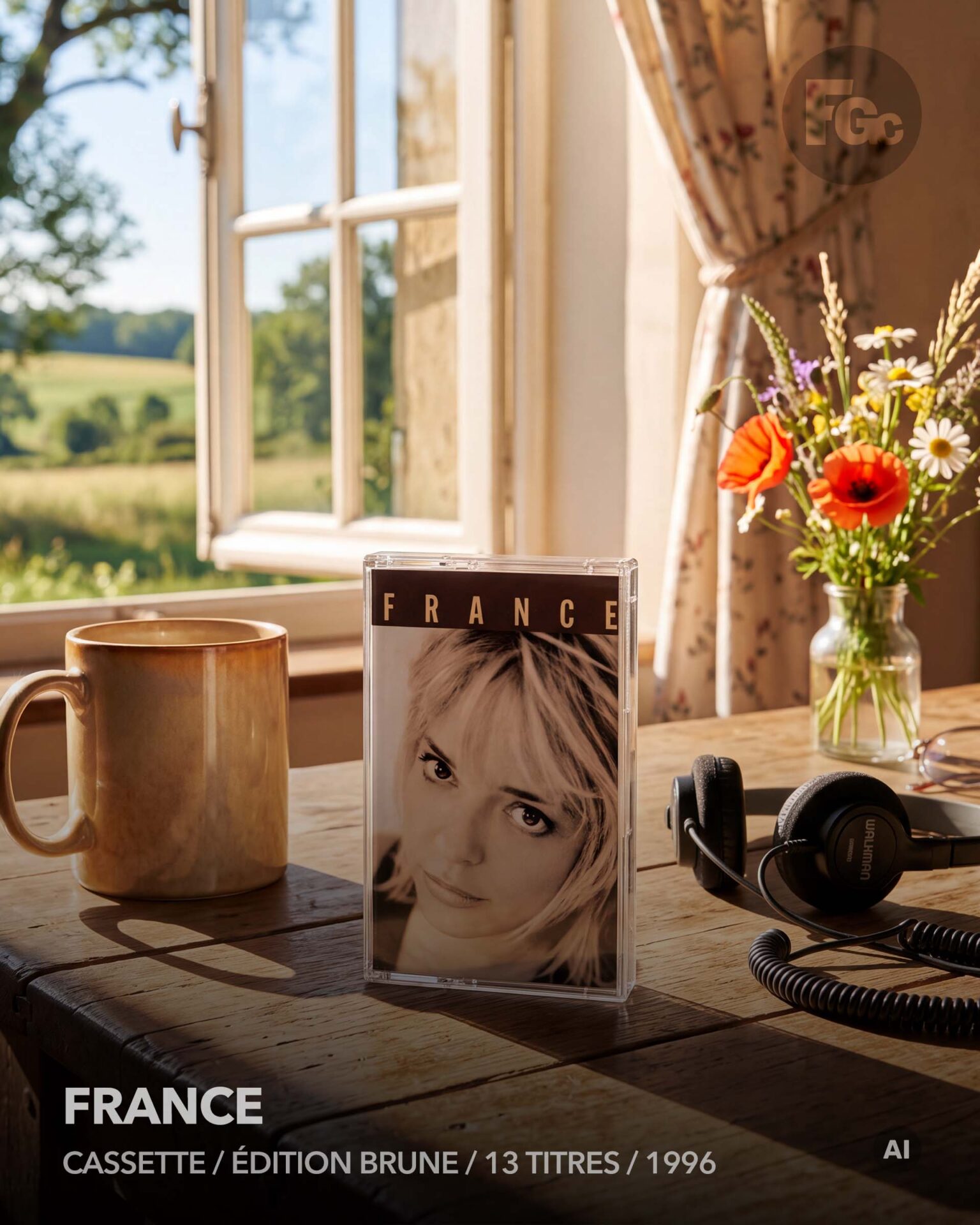 France | K7 brune | 13 titres K7 brune 13 titres de l'album France de France Gall, édition de 1996.