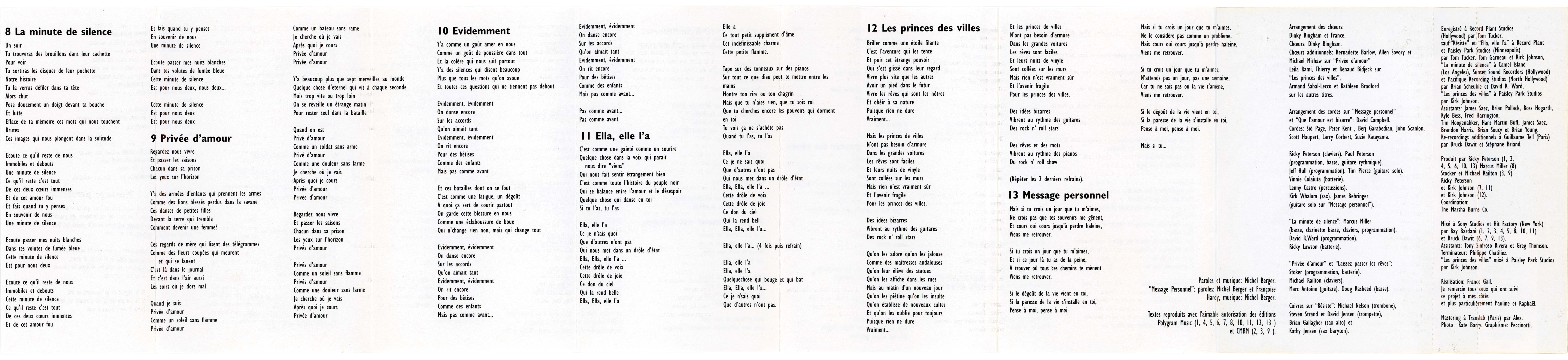 K7 brune 13 titres de l'album France de France Gall, édition de 1996.