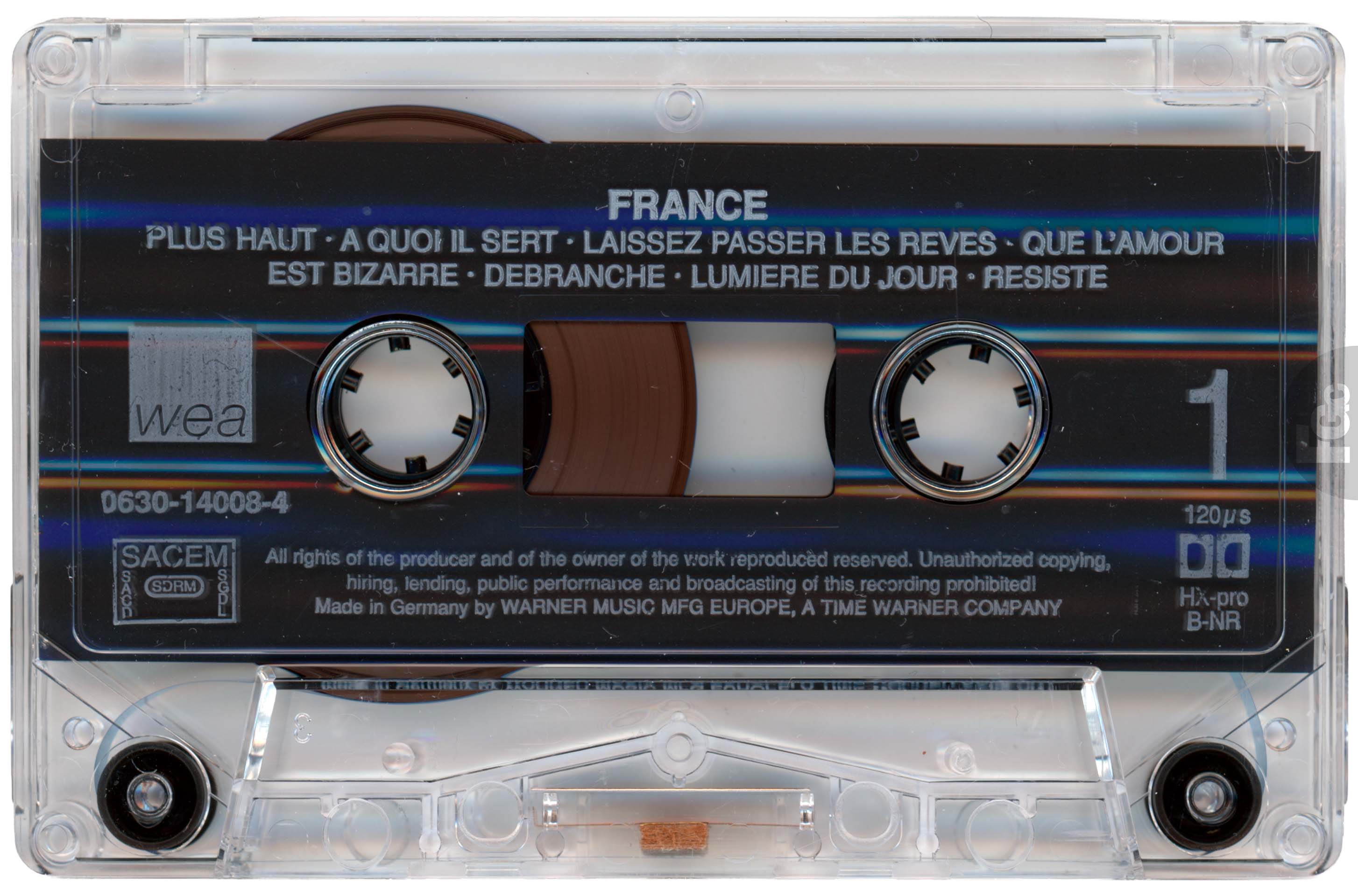 K7 brune 13 titres de l'album France de France Gall, édition de 1996.